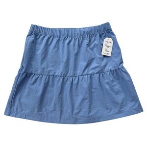 Hippie Rose Junior Medium Aster Blue Elastic High Waist Poplin Tiered Mini Skirt